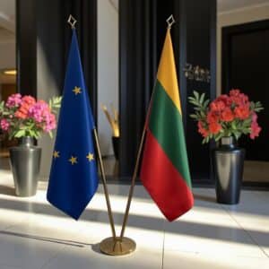 drapeau Lituanie et UE