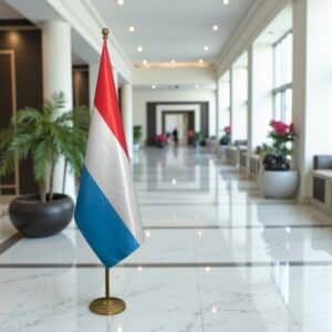 drapeau Luxembourg avec mat