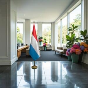 drapeau Luxembourg avec mat