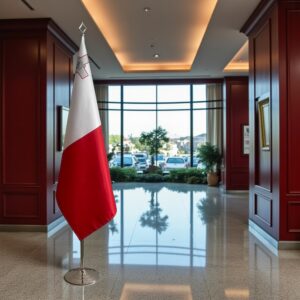drapeau Malte sur socle