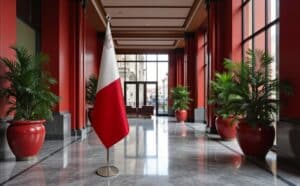 drapeau Malte sur socle