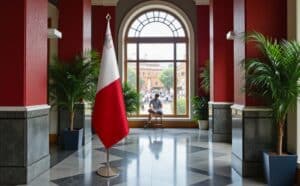 drapeau Malte sur socle