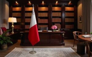 drapeau Malte sur socle