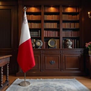 drapeau Malte sur socle