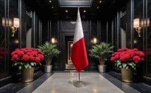 drapeau Malte sur socle