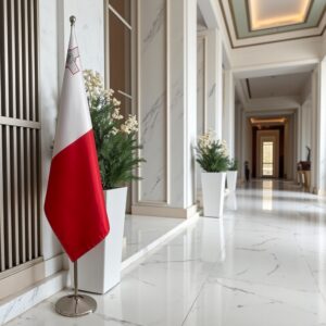 drapeau Malte sur socle