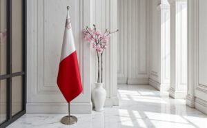 drapeau Malte sur socle