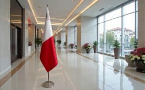 drapeau Malte sur socle