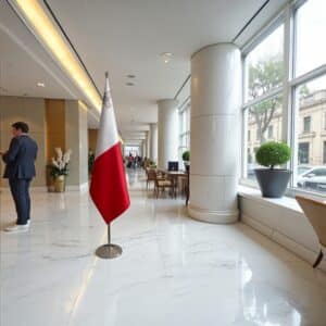 drapeau Malte sur socle