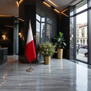 drapeau Malte sur socle