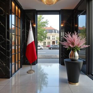 drapeau Malte sur socle