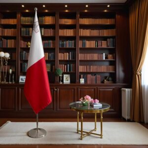 drapeau Malte sur socle