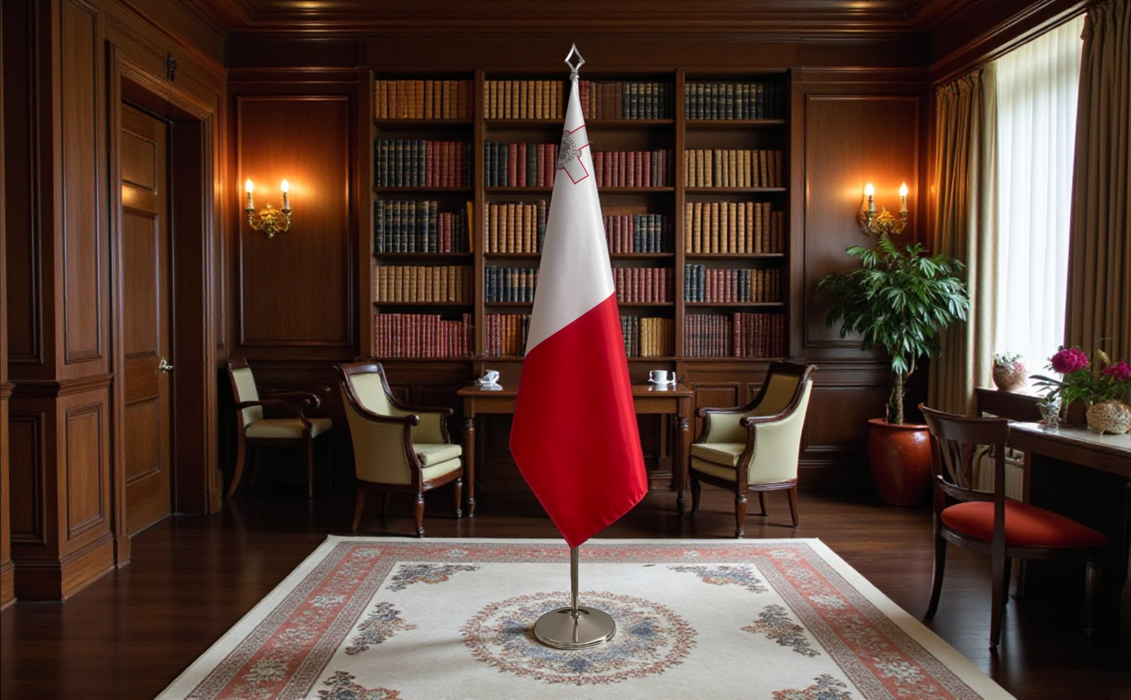 drapeau Malte sur socle