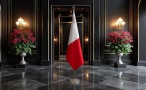 drapeau Malte sur socle