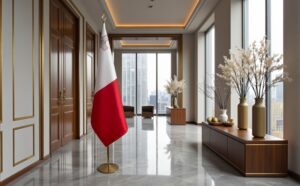 drapeau Malte avec mat