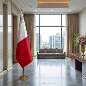 drapeau Malte avec mat