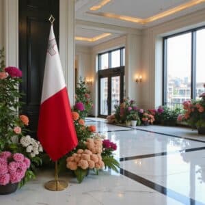 drapeau Malte avec mat