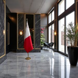 drapeau Malte avec mat