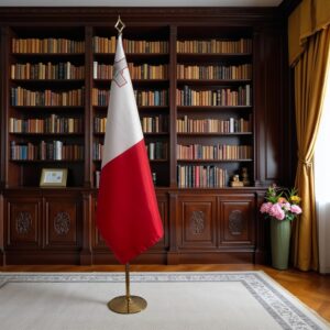 drapeau Malte avec mat