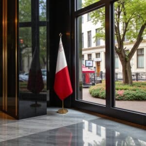 drapeau Malte avec mat