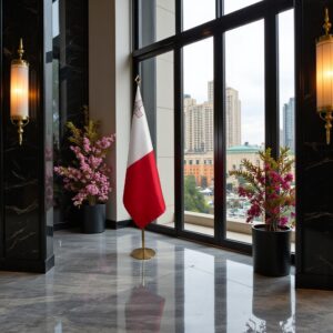 drapeau Malte avec mat