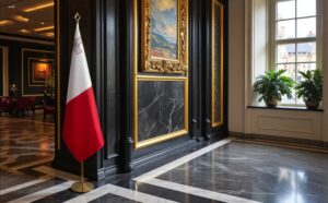 drapeau Malte avec mat