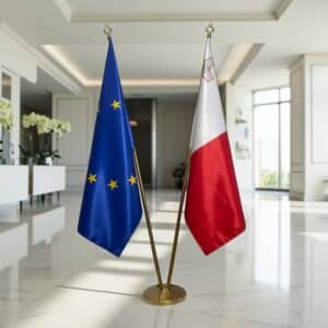 drapeau Malte avec pied