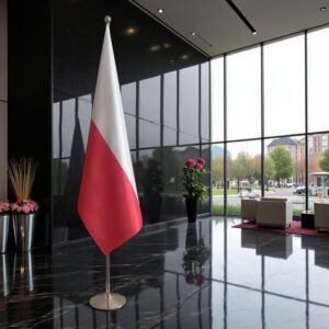 drapeau Pologne avec pied