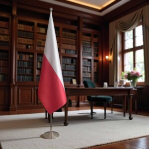 drapeau Pologne avec pied