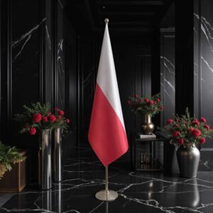 drapeau Pologne avec pied
