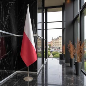 drapeau Pologne avec pied