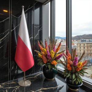 drapeau Pologne sur pied