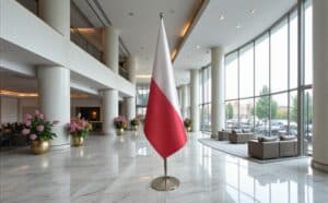 drapeau Pologne sur pied
