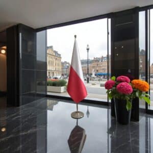 drapeau Pologne sur pied