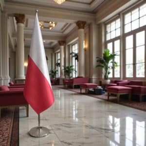 drapeau Pologne sur pied