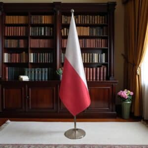 drapeau Pologne sur pied