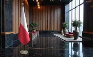 drapeau Pologne sur pied