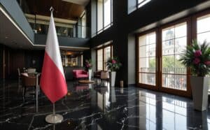 drapeau Pologne sur pied