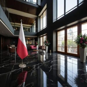 drapeau Pologne sur pied