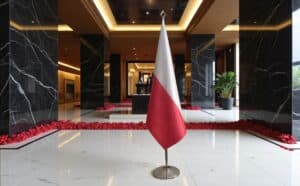 drapeau Pologne sur pied