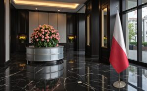 drapeau Pologne sur pied