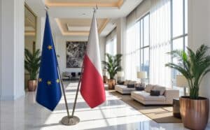 drapeau Pologne et UE