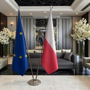 drapeau Pologne et UE