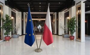drapeau Pologne et UE