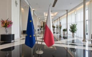 drapeau Pologne et UE