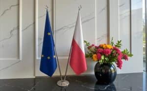 drapeau Pologne et UE