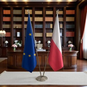 drapeau Pologne et UE