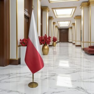 drapeau Pologne avec socle