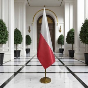 drapeau Pologne avec socle