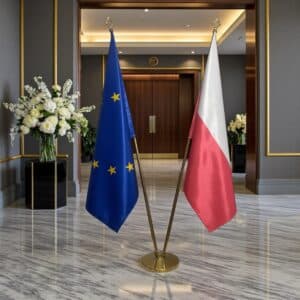 drapeau Pologne sur hampe